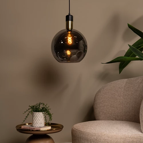 Lucide JULIUS - Pendant light - Ø 40 cm - 1xE27 - Smoke Grey - atmosphere 1